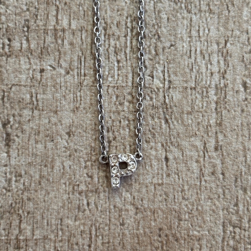 Sterling Silver Mini Initial "P" Necklace